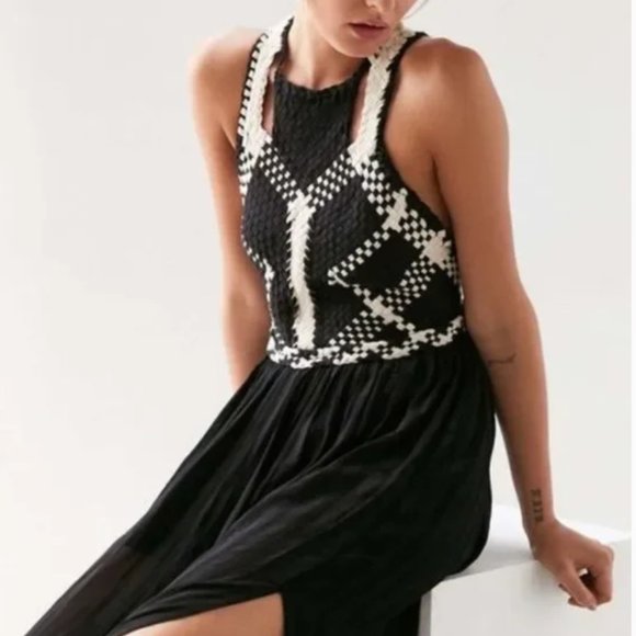 Urban Outfitters Pins & Needles Woven Bodice Maxi Dress, Black 0 XS - Picture 2 of 13